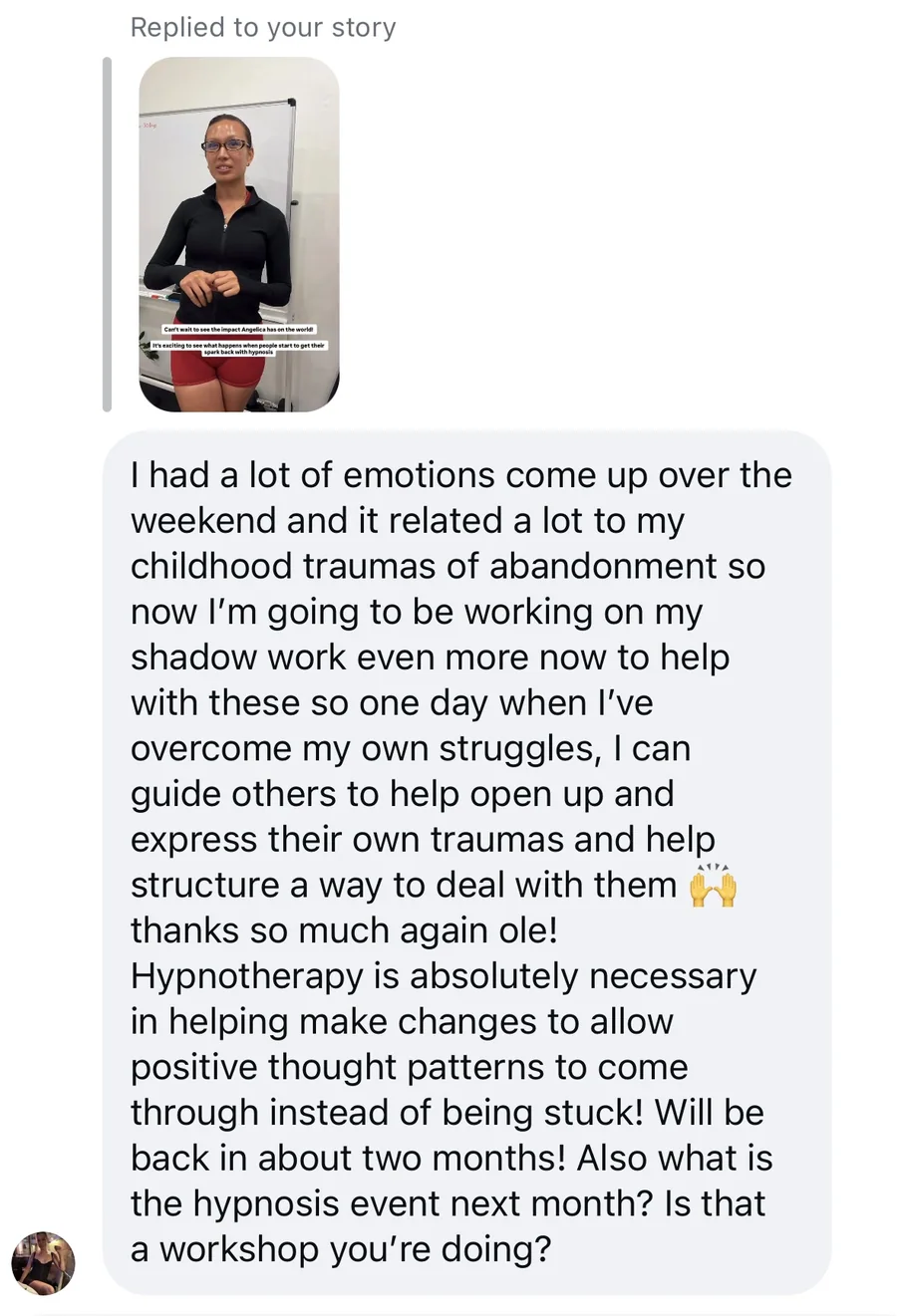 Message from Angelica