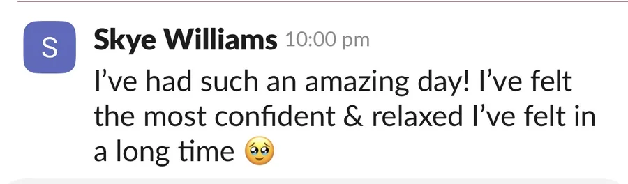 Message from Skye Williams